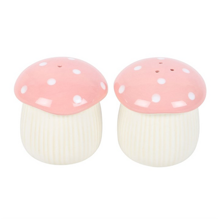 Pink Mushroom Salt and Pepper Shakers
