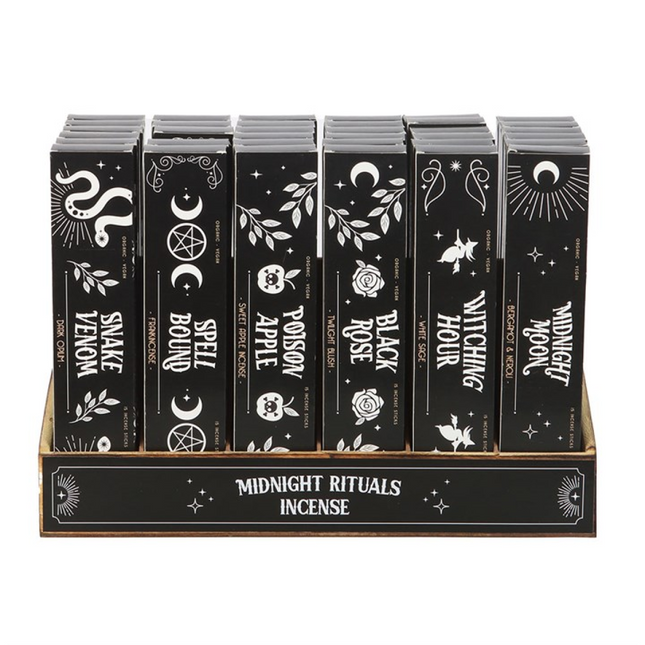 Set of 36 Midnight Rituals Incense Sticks in Display