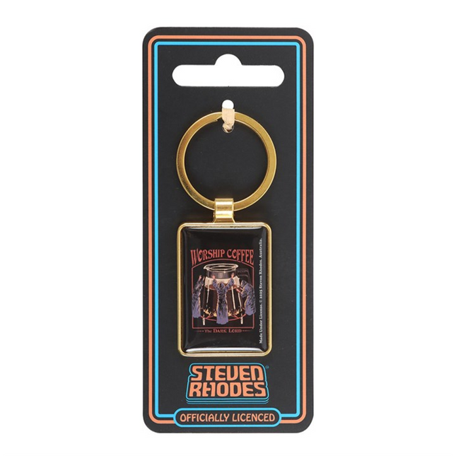 Worship Coffee Keyring by Steven Rhodes