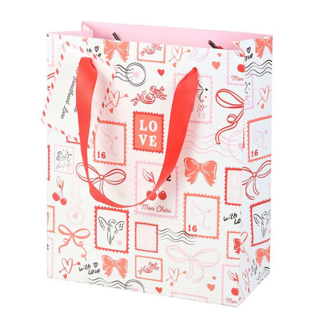 Valentine Postage Stamp Print Gift Bag
