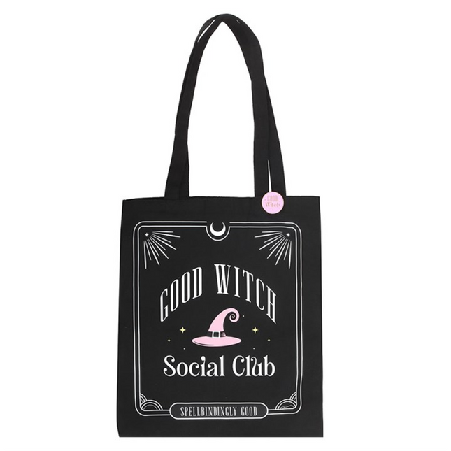 Good Witch Social Club Polycotton Tote Bag with Pin Badge