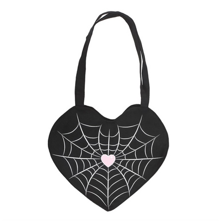 Spiderweb Heart Satin Tote Bag