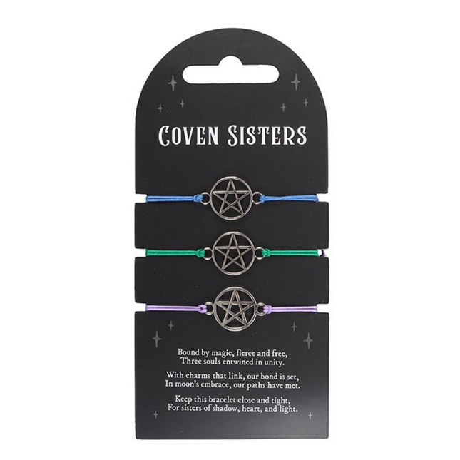 Set of 3 Coven Sisters Pentagram Bracelets