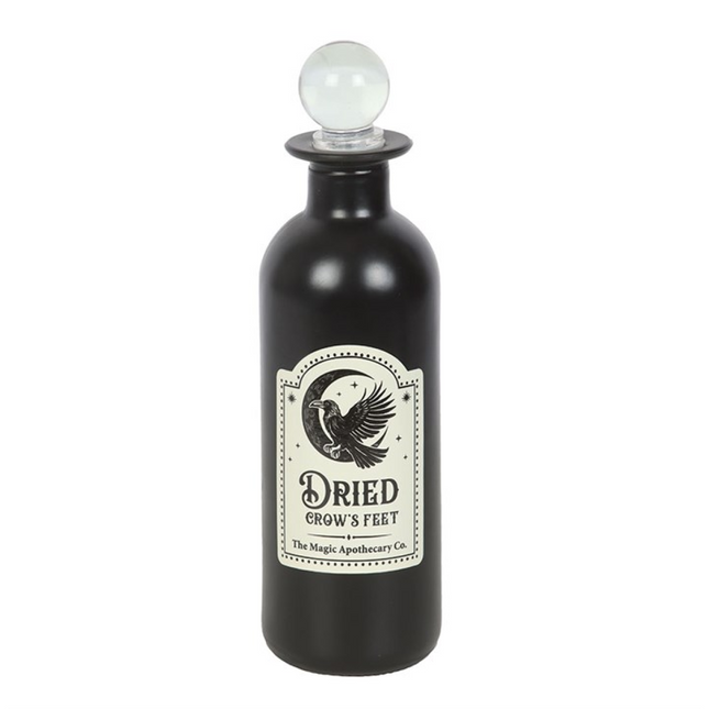 Dried Crow's Feet Decorative Glass Potion Bottle