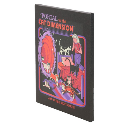 19x25cm The Cat Dimension Canvas Plaque by Steven Rhodes