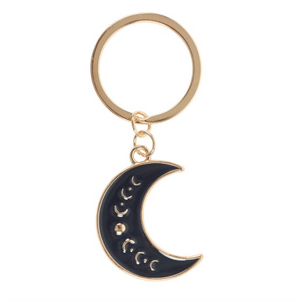 Blue Moon Phase Crescent Moon Keyring