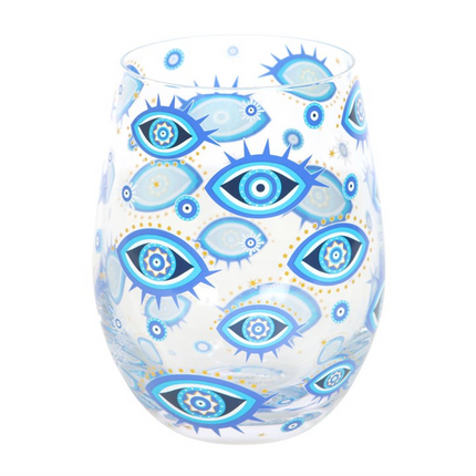 All Seeing Eye Print Stemless Glass