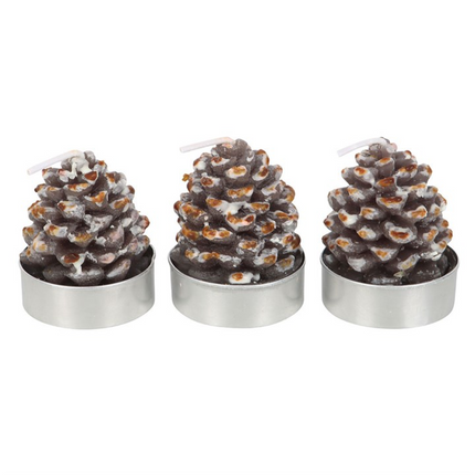Set of 6 Pinecone Tealight Candles