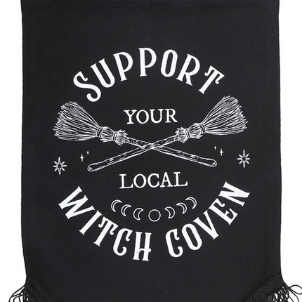 Support Your Local Witch Coven Hanging Fabric Banner