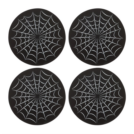 Black Spiderweb Coaster Set