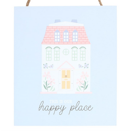 This Is Our Happy Place Pastel House Hanging Sign