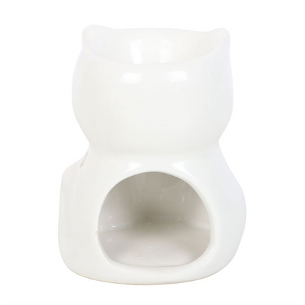 White Happy Cat Oil Burner