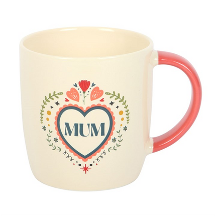 Mum Folk Heart Mug