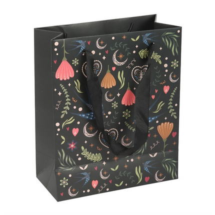 Medium Black Midnight Bloom Print Giftbag