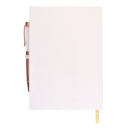 Luna Moth Daily Reflection Journal and Clear Quartz Crystal Pen