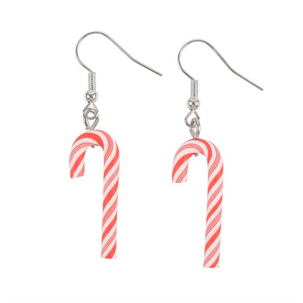 Candy Cane Dangle Earrings