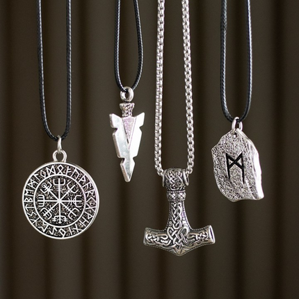 Vegvisir Viking Compass Viking Cord Necklace