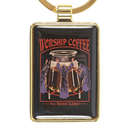 Worship Coffee Keyring by Steven Rhodes