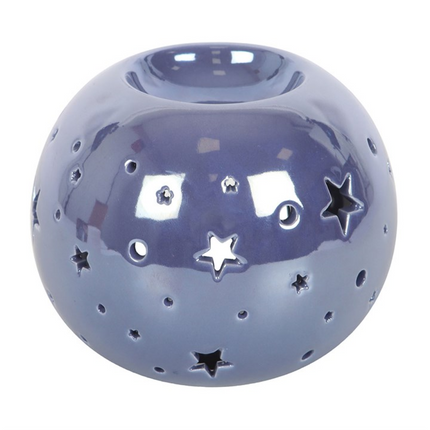 *Purple Iridescent Star Ceramic Oil Burner and Wax Warmer (12/24)