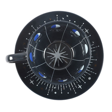 Blue Moon Phase Teacup and Saucer