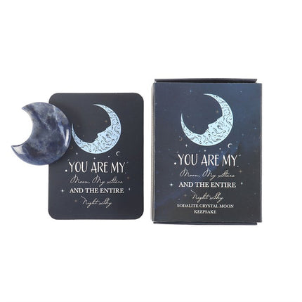 Sodalite Crystal Moon Keepsake Stone in a Box