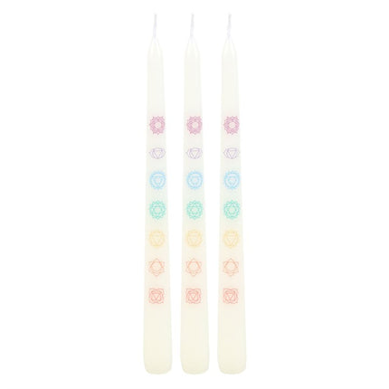Set of 3 Chakra Balancing Taper Dinner Candles