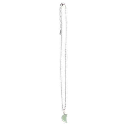 Green Aventurine Crystal Moon Necklace on Greeting Card