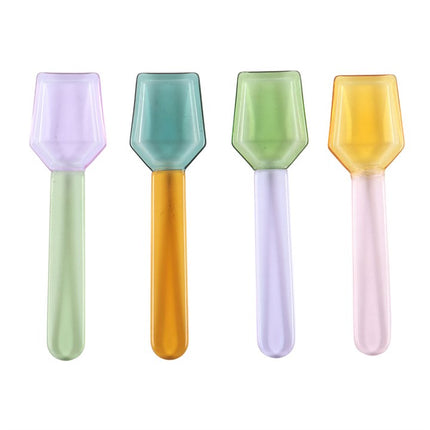 Set of 4 Pastel Glass Dessert Spoons