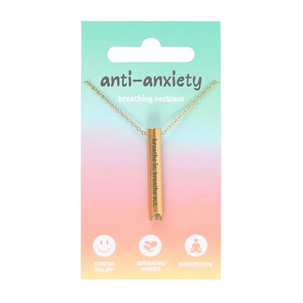 *Gold Tone Anti-Anxiety Breathing Metal Necklace (20/40)