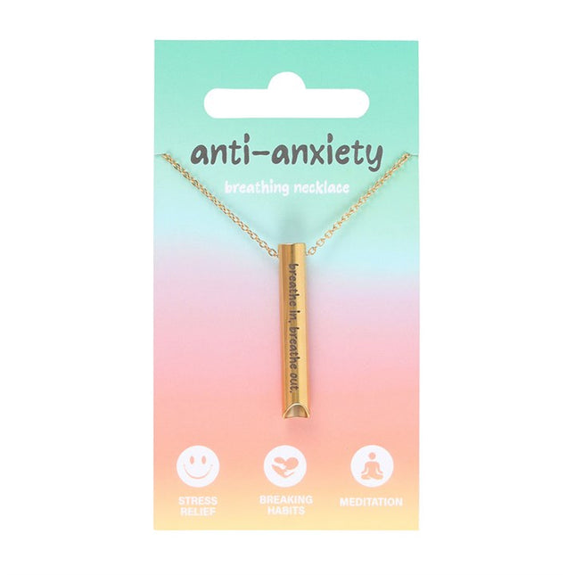 *Gold Tone Anti-Anxiety Breathing Metal Necklace (20/40)