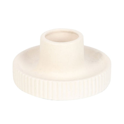 *Cream Ribbed Ceramic Smudge Bowl (12/24)