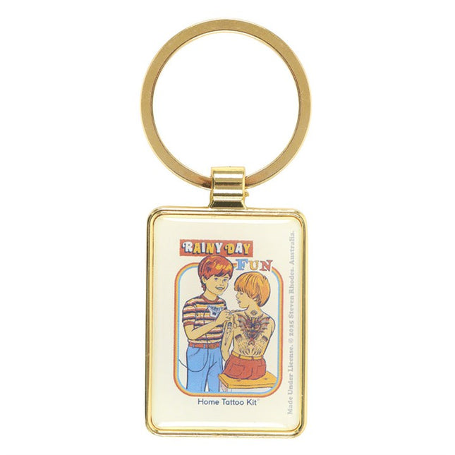 Rainy Day Fun Keyring by Steven Rhodes