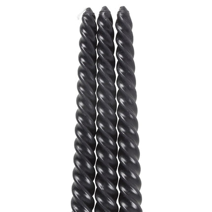Set of 3 Dark Romance Twist Taper Candles