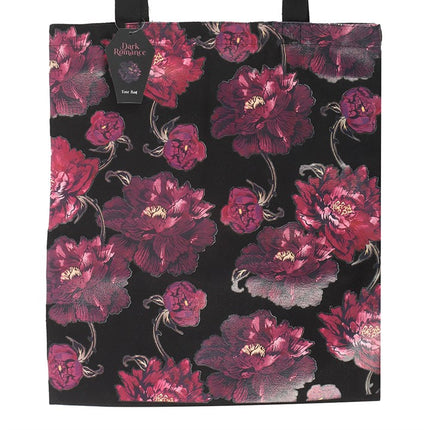 Dark Romance Floral Print Tote Bag