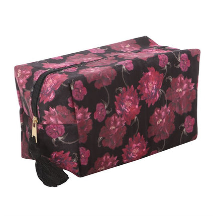 Dark Romance Floral Print Makeup Bag
