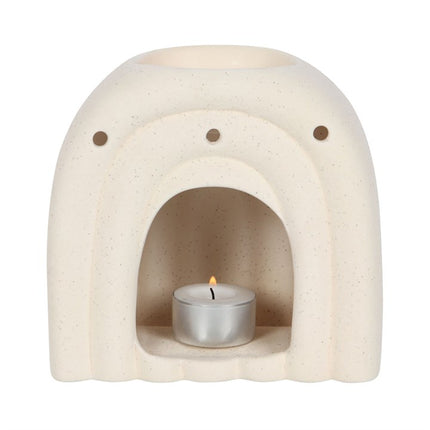 *Cream Speckle Minimalist Arch Ceramic Oil Burner (4/12)