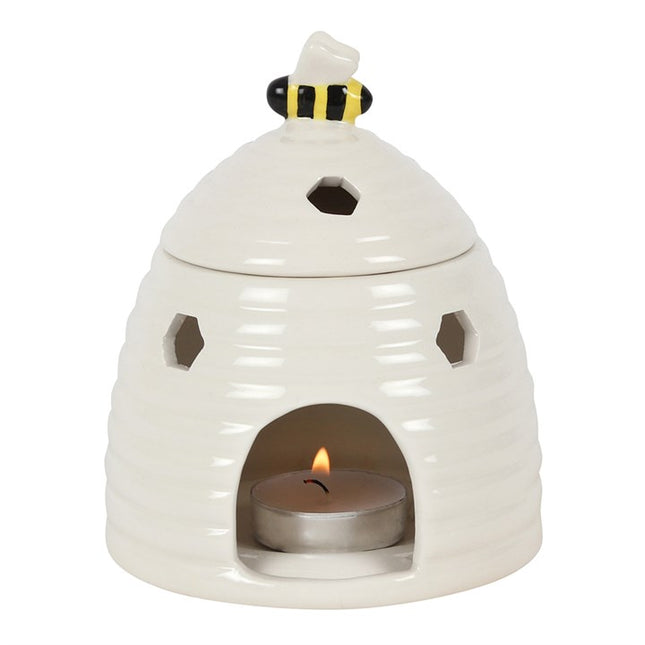 *White Beehive Ceramic Oil Burner (12/24)