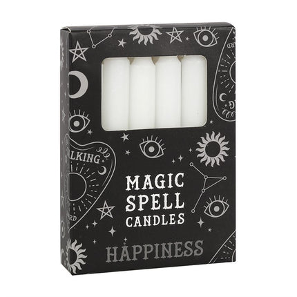 *Set of 12 White Wax Spell Unscented Candles (24/48)
