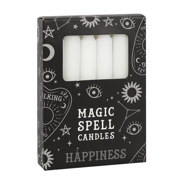 *Set of 12 White Wax Spell Unscented Candles (24/48)