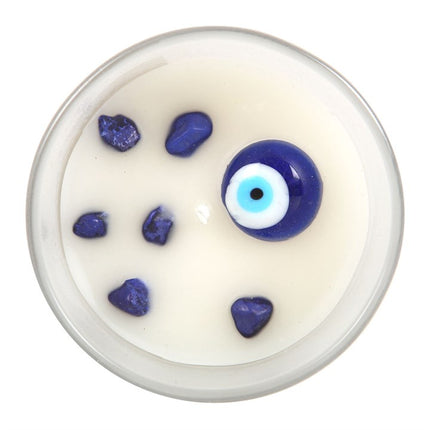 *All Seeing Eye White Sage Protection Charm Candle in Glass Pot (4/20)