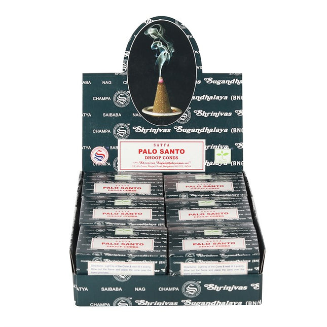 Set of 12 Palo Santo Dhoop Incense Cones by Satya (6/30)