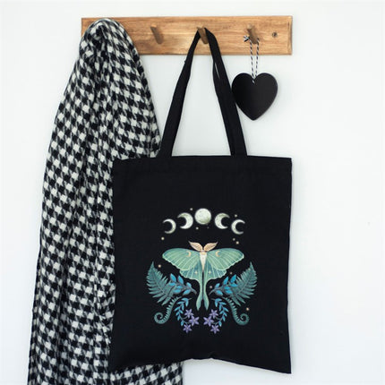 *Dark Forest Luna Moth Polycotton Tote Bag (6/24)