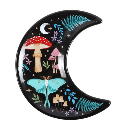 *Dark Forest Print Crescent Moon Ceramic Trinket Dish (12/24)