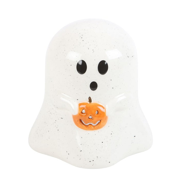 Ghost Shaped Tealight Candle Holder with Pumpkin