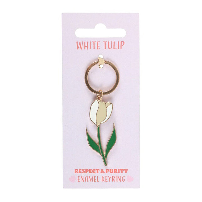 White Tulip Keyring