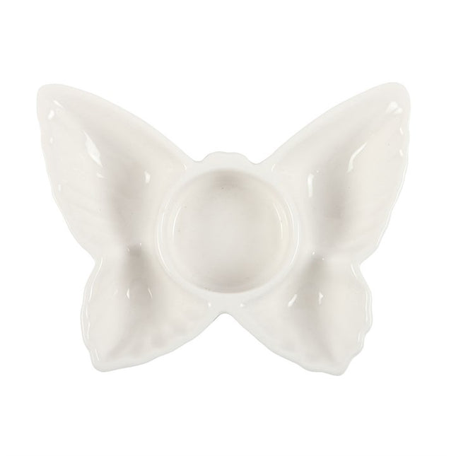 White Butterfly Tealight Candle Holder