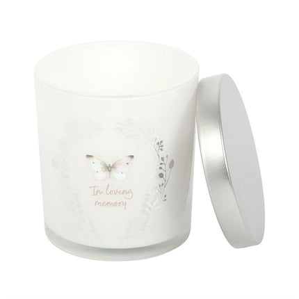 In Loving Memory White Butterfly Vanilla Candle