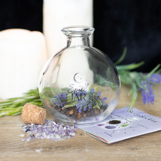 *10cm Glass Spell Jar with Spell Recipe Booklet (6/24)