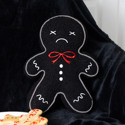 Spooky Gingerbread Man Boucle Cushion