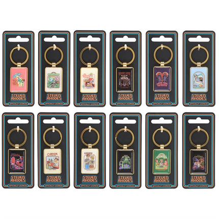 Set of 12 Enamel Keyrings by Steven Rhodes